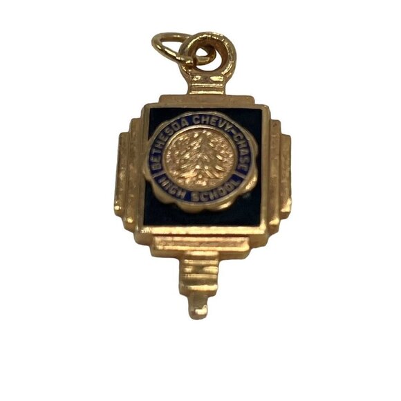 Bethesda Chevy Chase High School 1966 Prom Charm Pendant Gold Toned - Picture 3 of 7